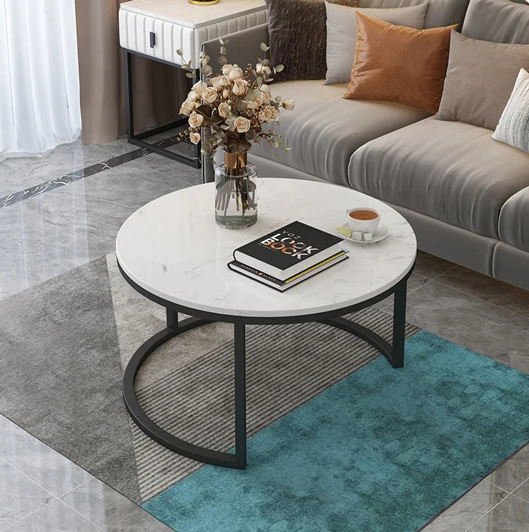 a living room with a coffee table